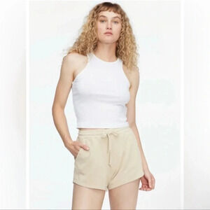 NWT LACAUSA Zephyr Shorts in Toast Drawstring Size Large